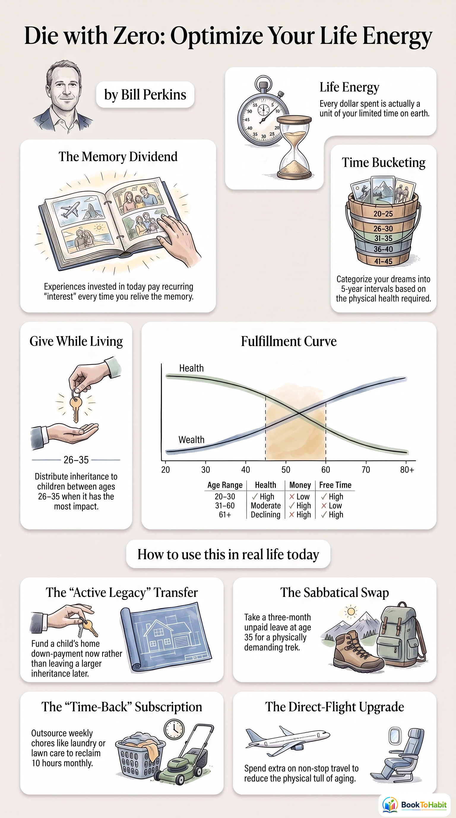Die with Zero: Getting All You Can from Your Money and Your Life infographic summary
