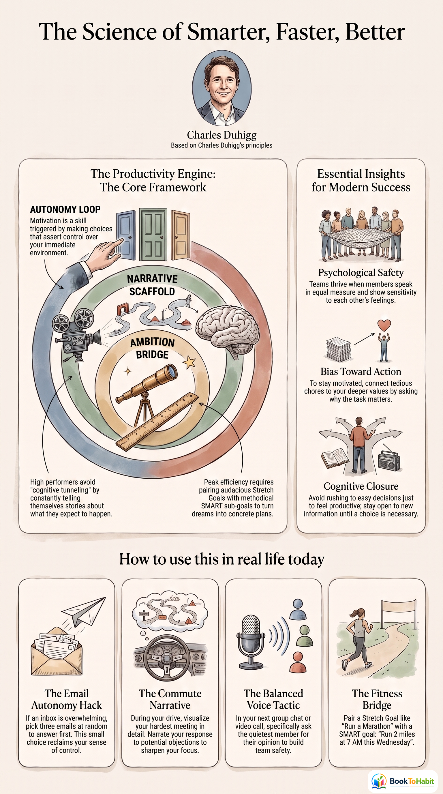 Charles Duhigg - Smarter Faster Better infographic summary